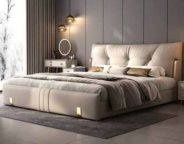 ADDISON King/Queen/Double Leather Bed with Gas Lift