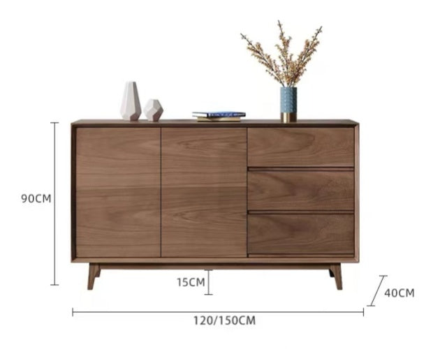 ARDEN Walnut Timber Sideboard with Drawers