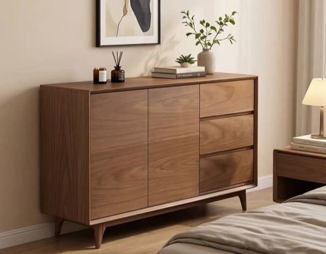 ARDEN Walnut Timber Sideboard with Drawers