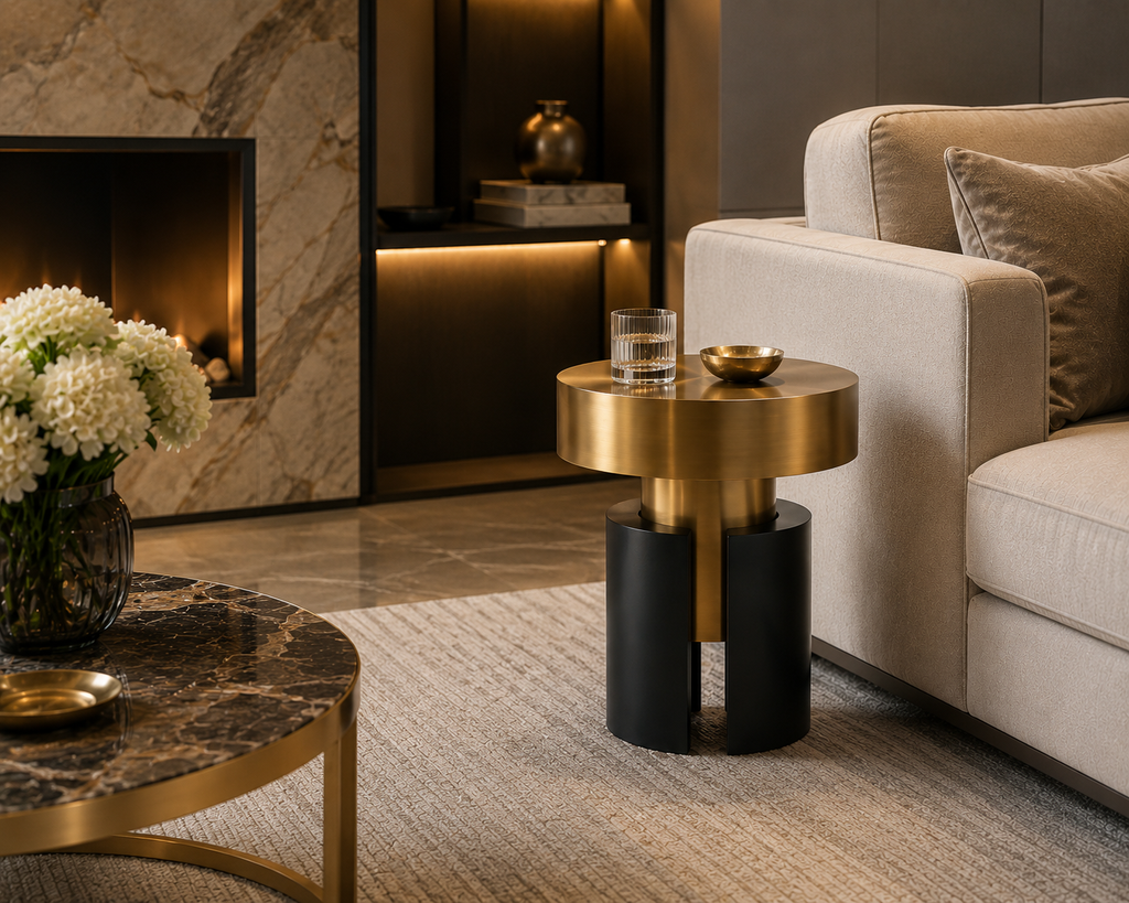 ARLO Side Table Luxury Gold and Black