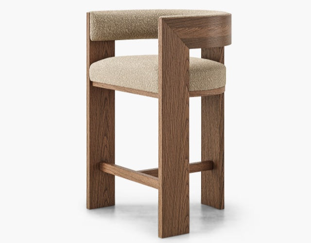 BARI Wooden Bar Stool with Back
