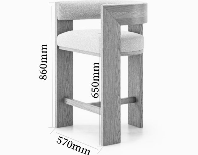 BARI Wooden Bar Stool with Back