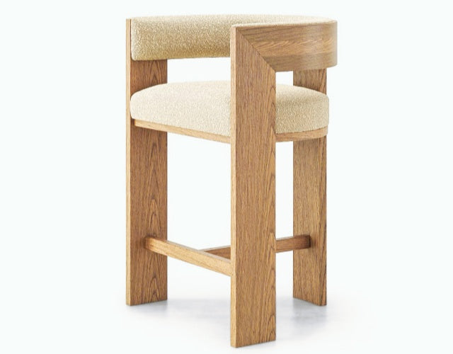 BARI Wooden Bar Stool with Back