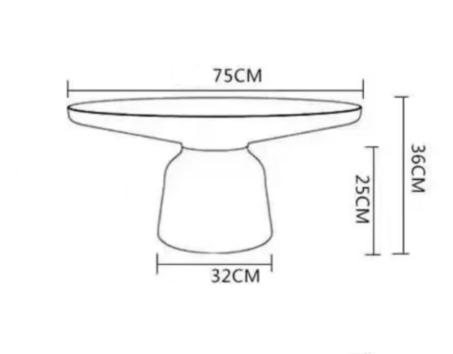 BELLA Bell Shape Glass Coffee Table