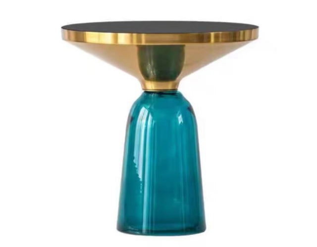 BELLA Bell Shape Glass Side Table