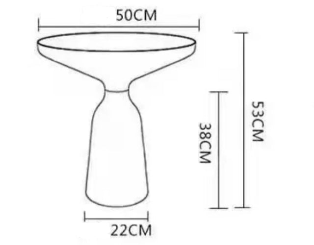 BELLA Bell Shape Glass Side Table