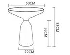 BELLA Bell Shape Glass Side Table