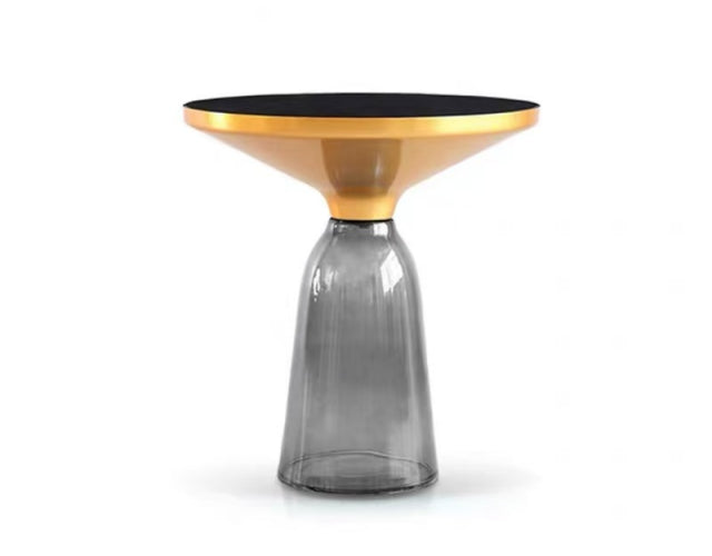 BELLA Bell Shape Glass Side Table