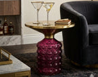 CAPRI Bubble Glass Side Table Gold/Black Accent