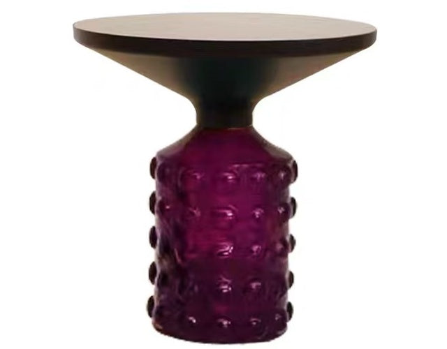 CAPRI Bubble Glass Side Table Gold/Black Accent