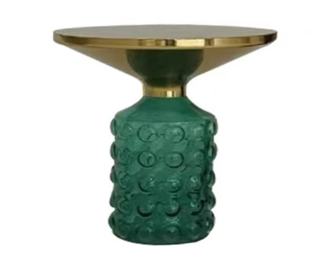 CAPRI Bubble Glass Side Table Gold/Black Accent