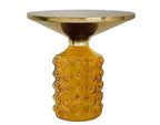 CAPRI Bubble Glass Side Table Gold/Black Accent