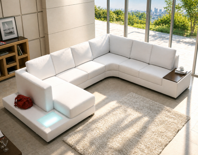 PARIS U-shape Leather Lounge