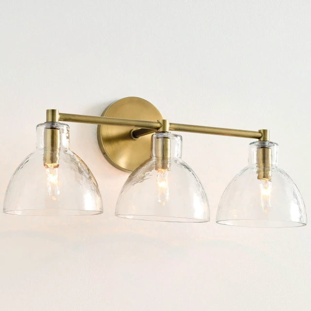 Dome Clear Glass 3 Heads Wall Light