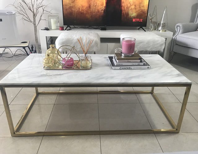 MOSS Rectangular Black and White Coffee Table