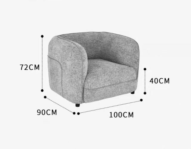 ELARA Fabric Curved Lounge Chair