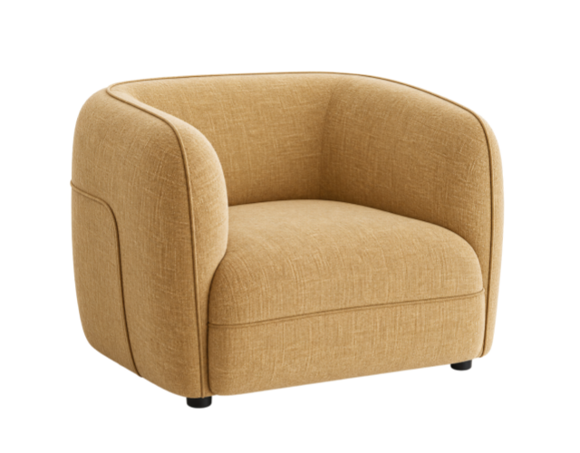 ELARA Fabric Curved Lounge Chair