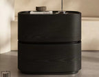 ELLIS Wood Bedside Table Curved with Drawers