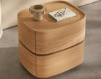 ELLIS Wood Bedside Table Curved with Drawers