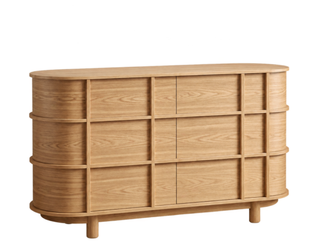 ELOWEN Curved Timber Sideboard