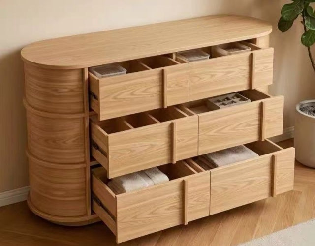 ELOWEN Curved Timber Sideboard