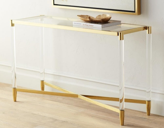 MONACO Luxe Acrylic Clear Console Table