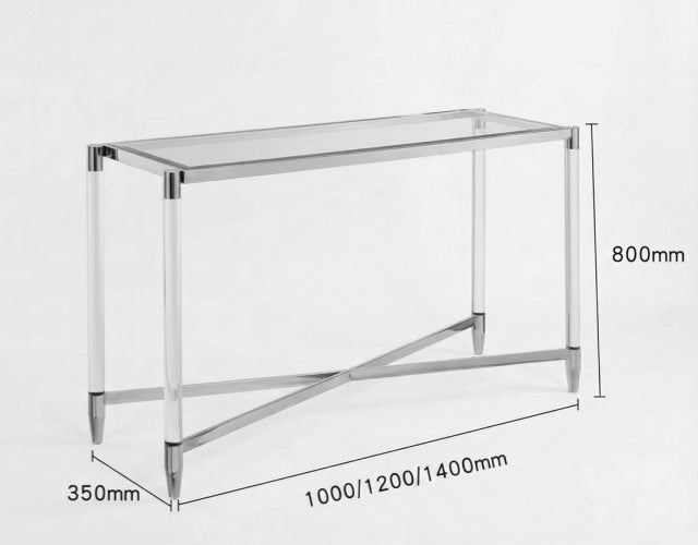 MONACO Luxe Acrylic Clear Console Table