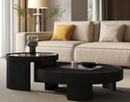 NOIR Orbit Black Wood Coffee Table Set
