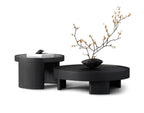 NOIR Orbit Black Wood Coffee Table Set
