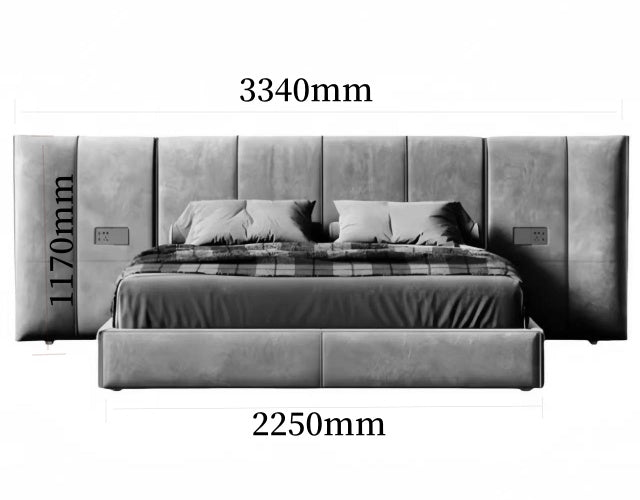 RAPHAEL Luxurious Super King Bed Extended Headboard