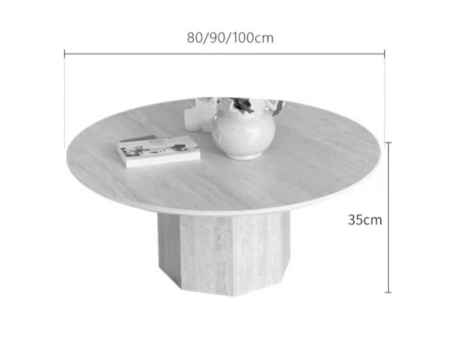 ROMAN Travertine Round Coffee Table