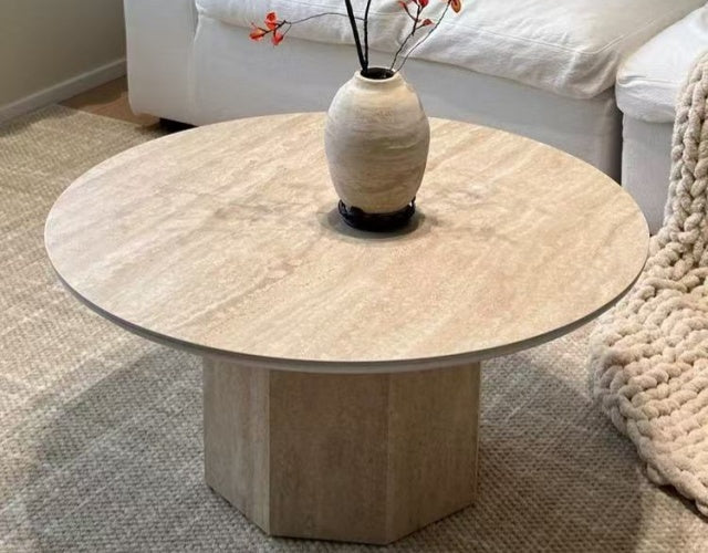 ROMAN Travertine Round Coffee Table