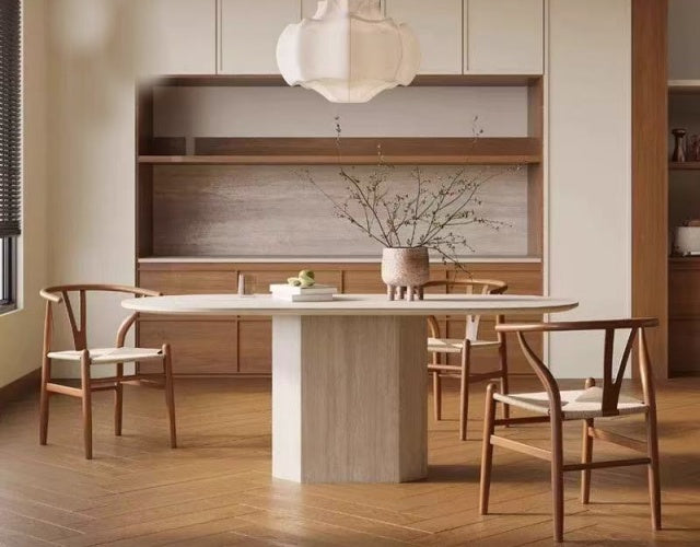 ROMAN Rectangular Travertine Dining Table