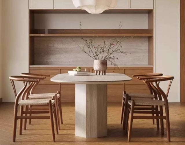 ROMAN Rectangular Travertine Dining Table