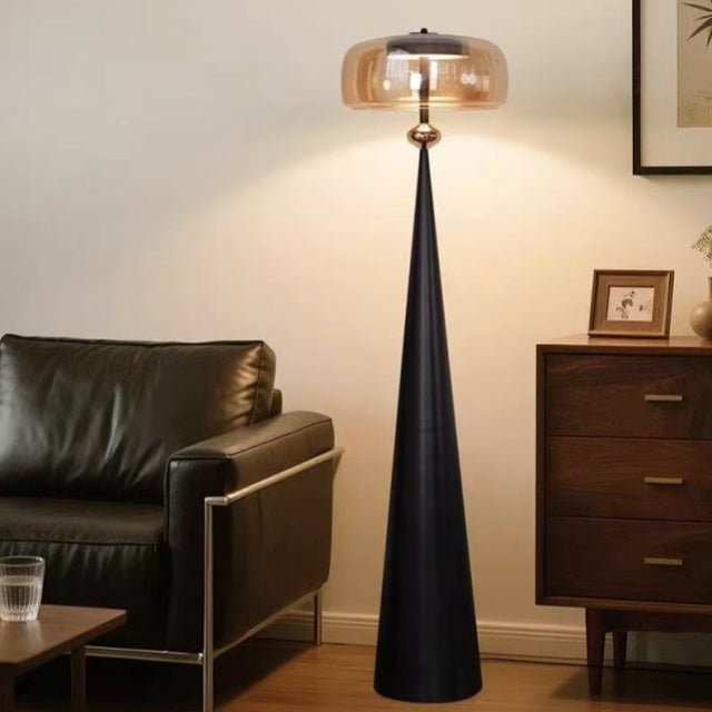 SIRENA Glass Saucer Conical Floor Lamp