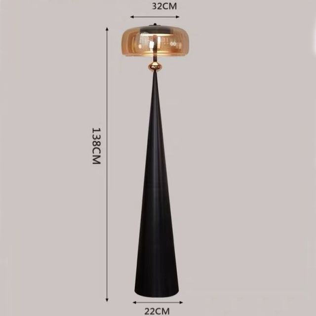 SIRENA Glass Saucer Conical Floor Lamp