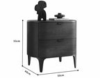 SLOANE Wood Curved Night Stand