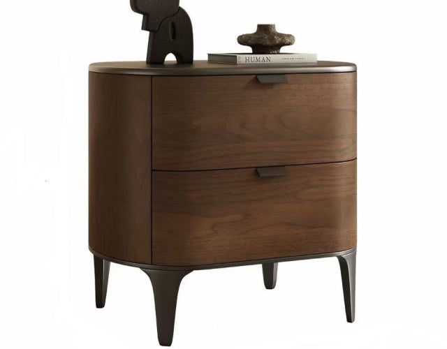 SLOANE Wood Curved Night Stand