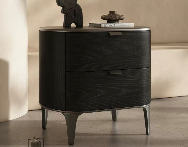 SLOANE Wood Curved Night Stand
