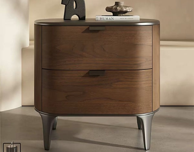 SLOANE Wood Curved Night Stand