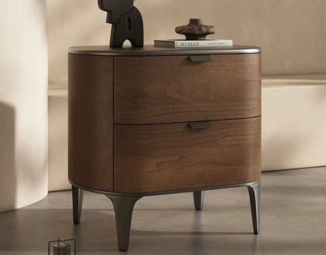 SLOANE Wood Curved Night Stand