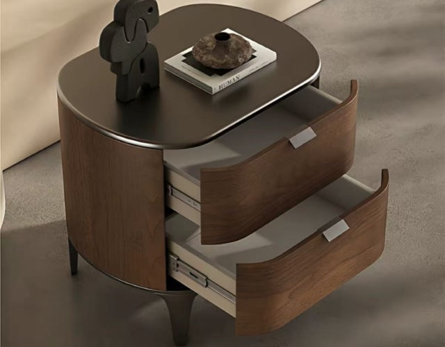 SLOANE Wood Curved Night Stand