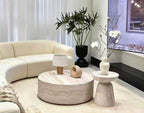 SORRENTO Travertine Effect Side Table