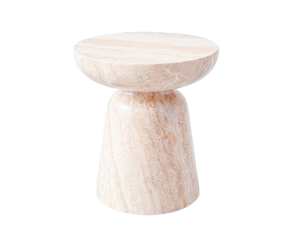 SORRENTO Travertine Effect Side Table