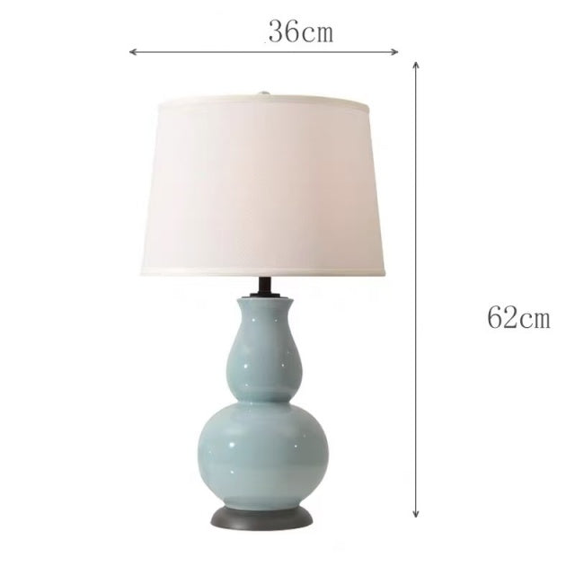 TERRIGAL Double Gourd Ceramic Table Lamp Spa Blue
