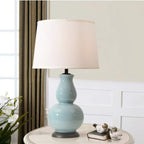 TERRIGAL Double Gourd Ceramic Table Lamp Spa Blue