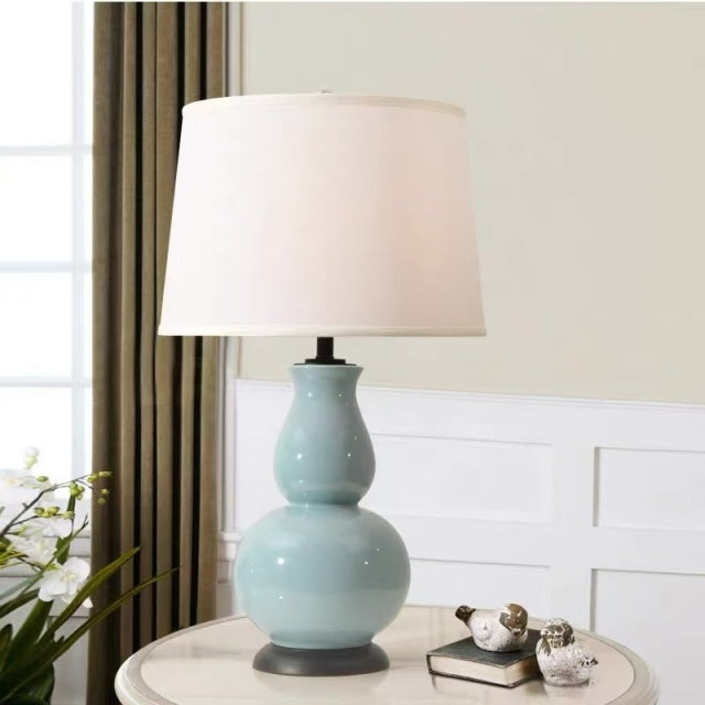 TERRIGAL Double Gourd Ceramic Table Lamp Spa Blue