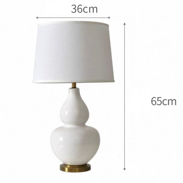 TERRIGAL Double Gourd Ceramic Table Lamp White