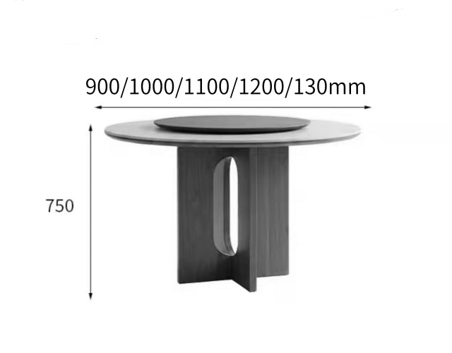 VERONA Travertine Round Wood Dining Table