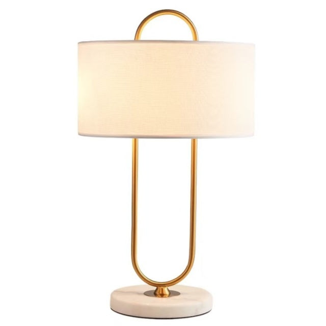 WARNER Table lamp Brushed Gold & White Marble